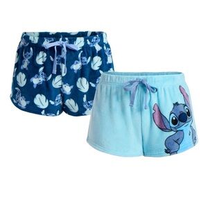 Disney Women’s Stitch Blue and Light Blue Shorts pajama Two Piece Set